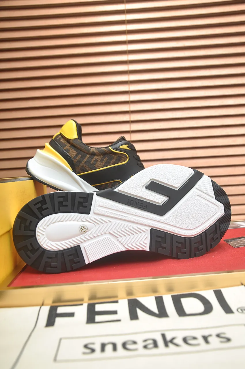 Men's shoes 💰600💶 [Fendi] The latest casual sports shoes 🔥 Many 💑 stars have the same style FD match. The original version is a one-to-one replica. Designer Kim Jones's first fendi match and Donkey brand Trainer basketball sneakers. Material: Original silk mesh. Lining: Breathable mesh. Packaging: Original 1:1 matching high-end packaging. Size: 38-45 (45 is custom-made and cannot be returned or exchanged)